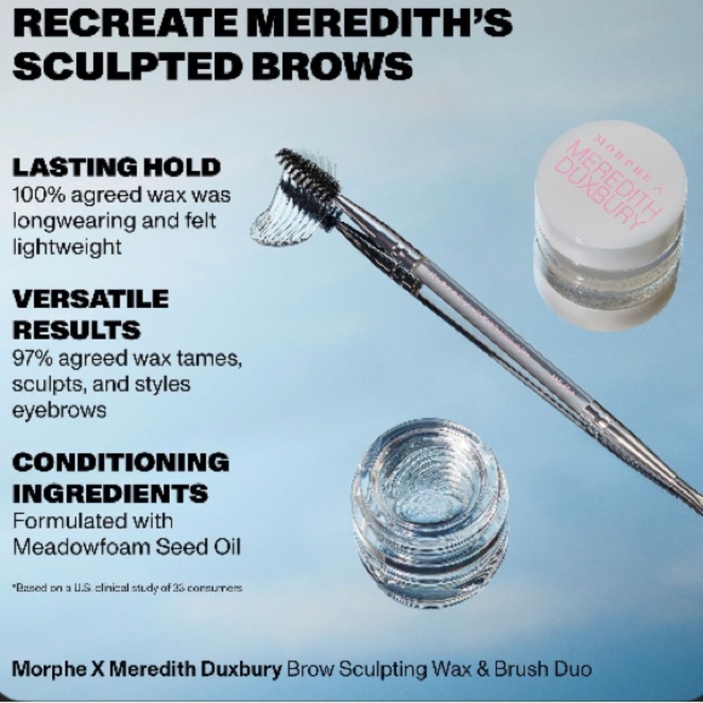 Morphe X Meredith Duxbury Brow Sculpting Wax And Brush Duo - Clear